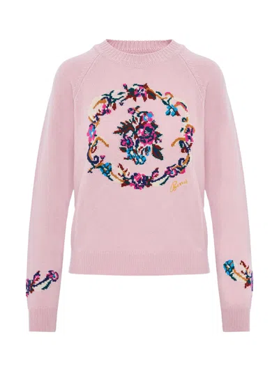 Barrie Bouquet Print Sweater Pink
