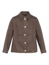 Barrie Button-fastening Collared Raincoat In Brown