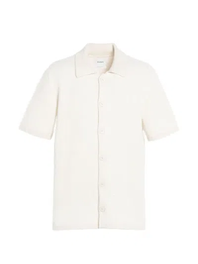 Barrie Button Lightweight Polo Shirt In White