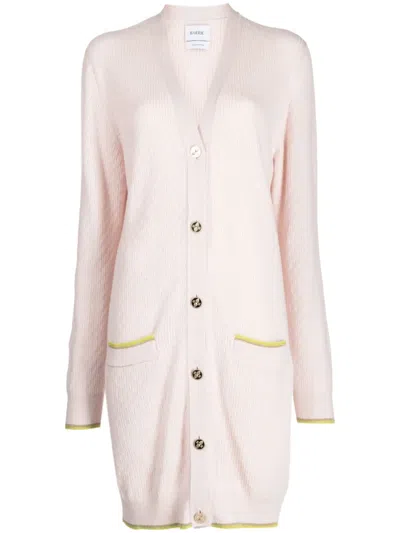 Barrie Button-up Cashmere Cardi-coat In Pink