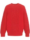 Barrie Cable-knit Cashmere Cardigan In Red
