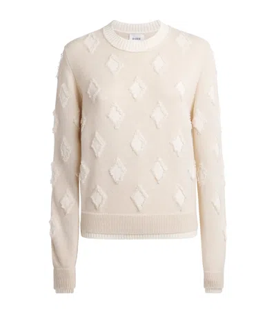 Barrie Cashmere Argyle Sweater In White