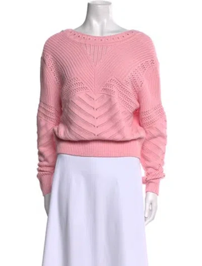 Pre-owned Barrie Cashmere Bateau Neckline Sweater In Pink