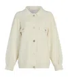 Barrie Cashmere-blend Oversized Denim Jacket In White