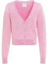 Barrie Pointelle-knit Cashmere Cardigan In Rosa