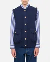 Barrie Cashmere Cardigan Vest In Blue