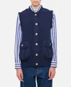 Barrie Cashmere Cardigan Vest In Blue
