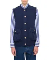 Barrie Cashmere Cardigan Vest In Blue
