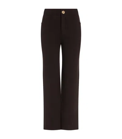 Barrie Cashmere Chunky-knit Trousers In Brown