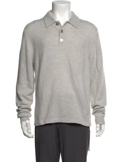 Pre-owned Barrie Cashmere Collar Polo Shirt W/ Tags In Grey