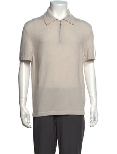 Pre-owned Barrie Cashmere Collar Polo Shirt W/ Tags In Neutrals