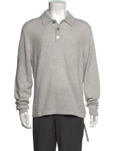 Pre-owned Barrie Cashmere Collar Polo Sweater W/ Tags In Grey
