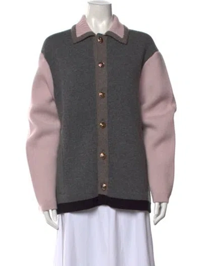 Pre-owned Barrie Cashmere Colorblock Pattern Sweater W/ Tags In Grey