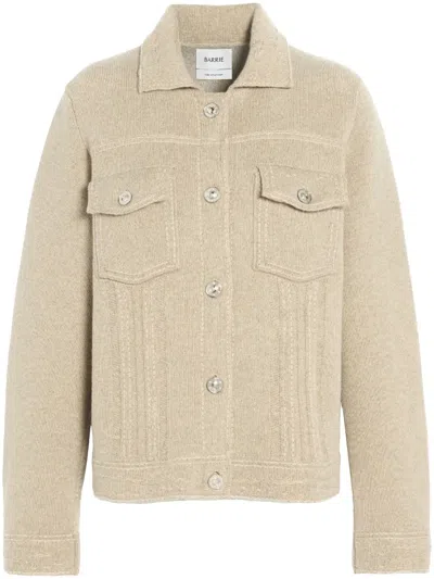 Barrie Cashmere-cotton Denim Jacket In Neutrals