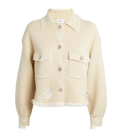 Barrie Cashmere-cotton Fringe Jacket In Neutral
