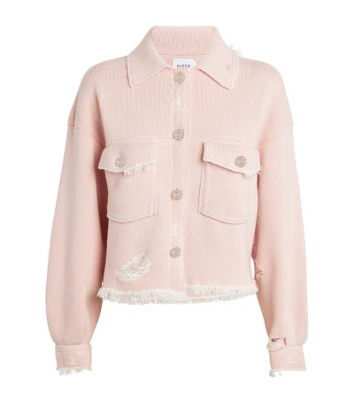 Barrie Cashmere-cotton Fringe Jacket In Pink