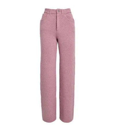 Barrie Cashmere-cotton Trousers In Pink