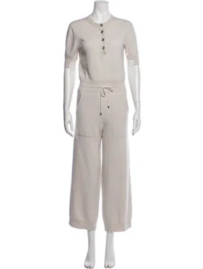 Pre-owned Barrie Cashmere Crew Neck Jumpsuit In Neutrals
