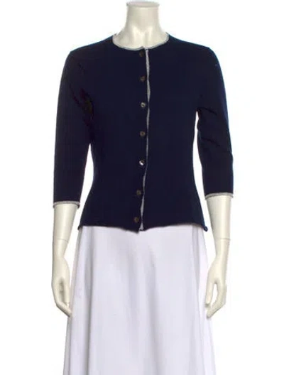 Pre-owned Barrie Cashmere Crew Neck Sweater In Blue