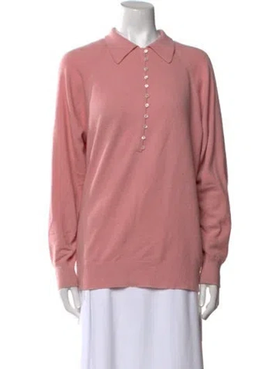 Pre-owned Barrie Cashmere Crew Neck Sweater In Pink