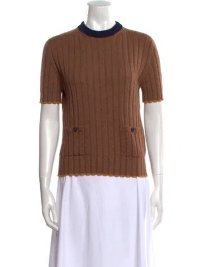 Pre-owned Barrie Cashmere Crew Neck Sweater W/ Tags In Brown
