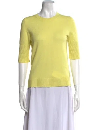 Pre-owned Barrie Cashmere Crew Neck Sweater In Yellow