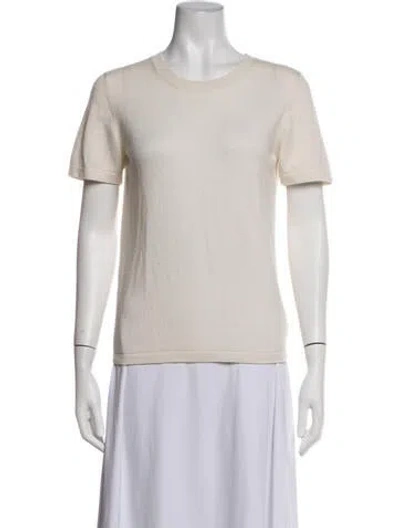 Pre-owned Barrie Cashmere Crew Neck T-shirt In Neutrals
