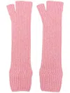 Barrie Cashmere Fingerless Gloves In Pink