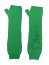 Barrie Cashmere Fingerless Mittens In 绿色