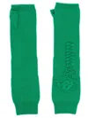 Barrie Cashmere Fingerless Mittens In Green