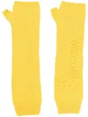 Barrie Cashmere Fingerless Mittens In Yellow