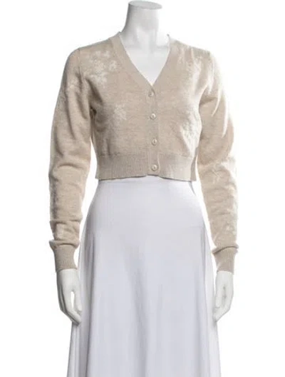Pre-owned Barrie Cashmere Floral Print Sweater In Neutrals