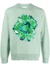 Barrie Cashmere Flower-print Jumper In Grün