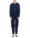 Barrie Cashmere Front Buttoned Jumpsuit In Black