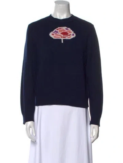 Pre-owned Barrie Cashmere Graphic Print Sweater In Blue