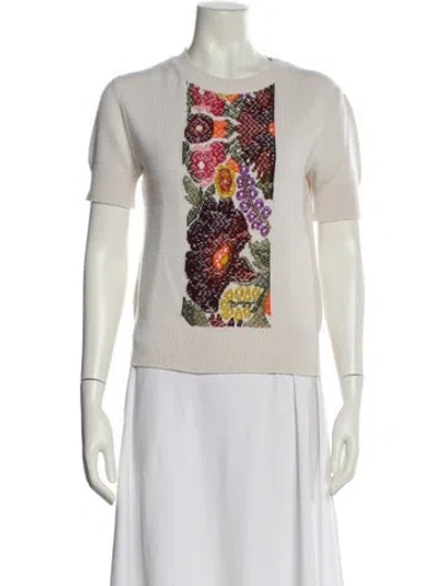 Pre-owned Barrie Cashmere Graphic Print Sweater In Neutral