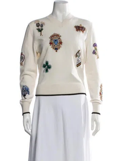Pre-owned Barrie Cashmere Graphic Print Sweater In Neutrals