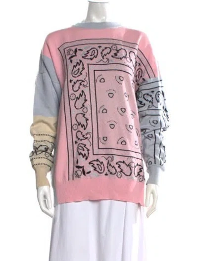 Pre-owned Barrie Cashmere Graphic Print Sweater In Pink