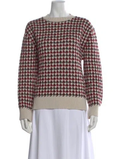 Pre-owned Barrie Cashmere Houndstooth Print Sweater In Multi