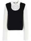 Barrie Cashmere Jumper With Polo Shirt Collar In Black