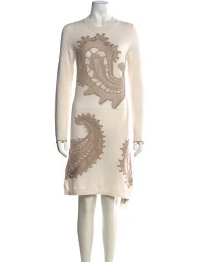 Pre-owned Barrie Cashmere Knee-length Dress In Neutral