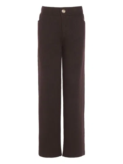 Barrie Cashmere Knit Trousers In Brown