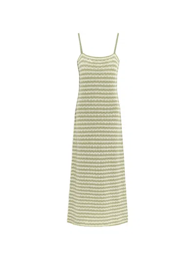 Barrie Cashmere Lace Maxi Dress In Green