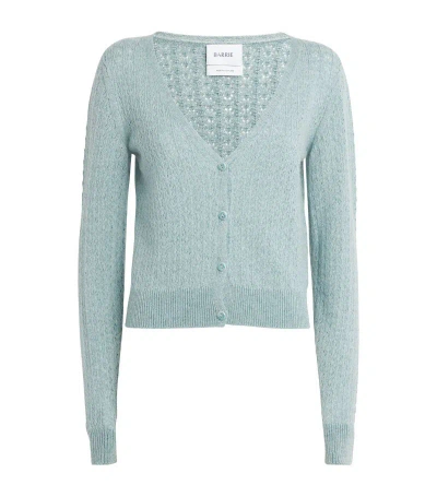 Barrie Cashmere-lace Summer Cardigan In Blue