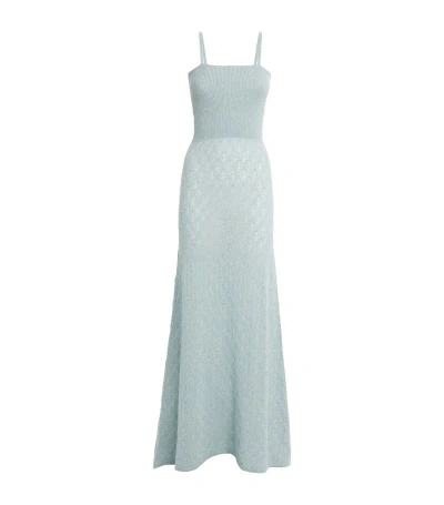 Barrie Cashmere-lace Summer Dress In Blue
