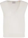 Barrie V-neck Cashmere Vest In White