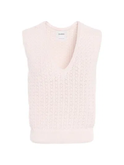 Barrie Cashmere Lace Vest In Pink