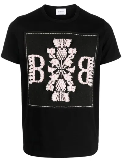 Barrie Oversize Logo-patch Cashmere T-shirt In Black