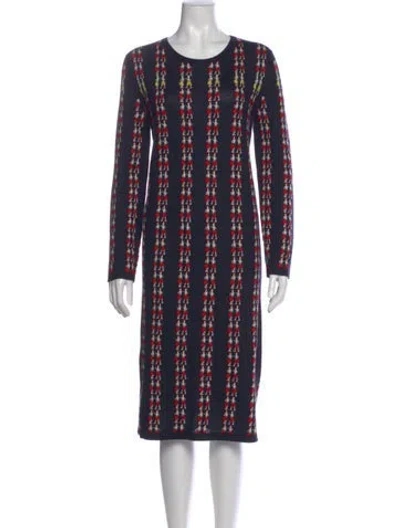 Pre-owned Barrie Cashmere Midi Length Dress In Blue