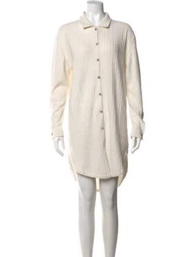Pre-owned Barrie Cashmere Midi Length Dress In Neutrals